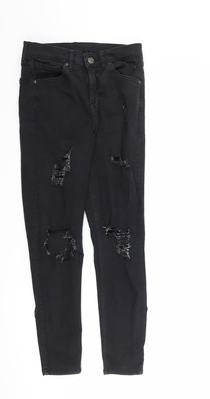 Topshop Womens Black Denim Skinny Jeans Size 28 L30 in