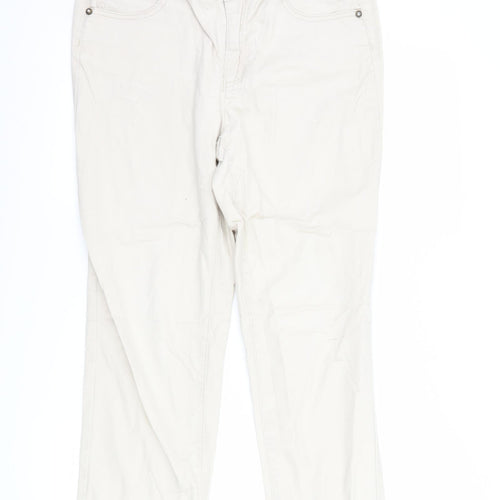 Laura Torelli collection Womens Ivory  Denim Straight Jeans Size 10 L27 in