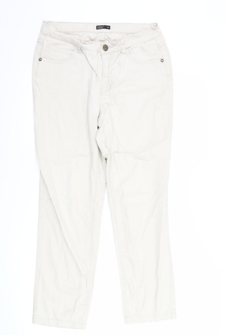 Laura Torelli collection Womens Ivory  Denim Straight Jeans Size 10 L27 in