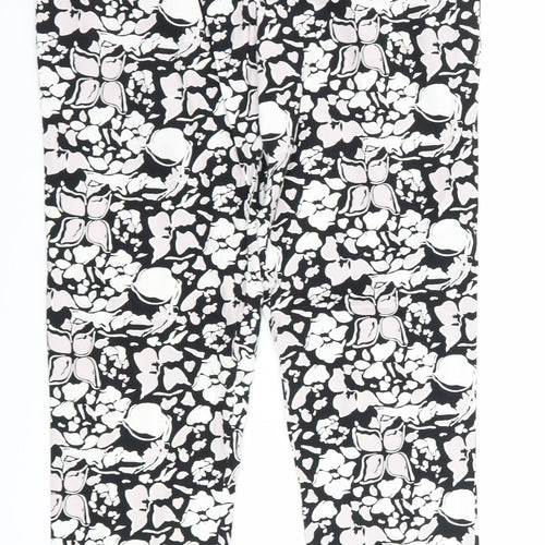 intution Womens Black Floral  Trousers  Size 12 L28 in
