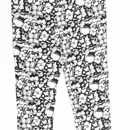 intution Womens Black Floral  Trousers  Size 12 L28 in