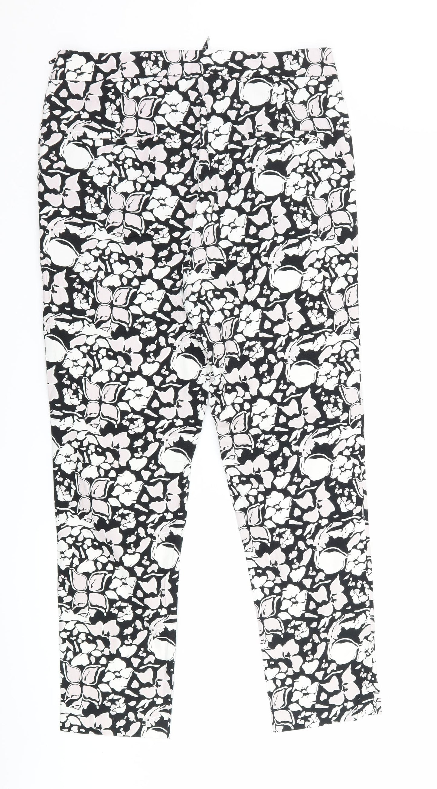 intution Womens Black Floral  Trousers  Size 12 L28 in