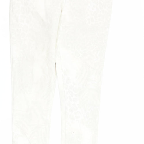 VERO MODA Womens Ivory Animal Print Denim Skinny Jeans Size S L32 in