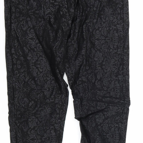 luccd Womens Black Floral  Trousers  Size 8 L23 in