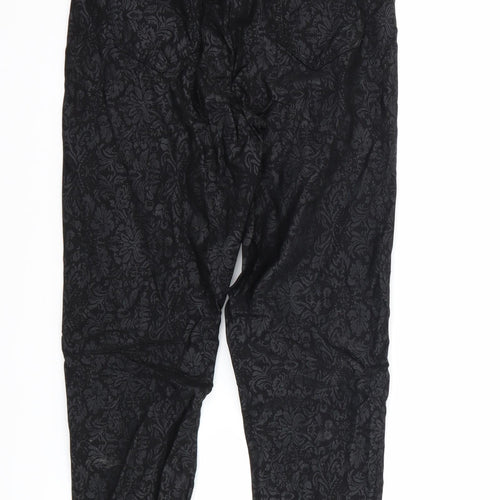 luccd Womens Black Floral  Trousers  Size 8 L23 in