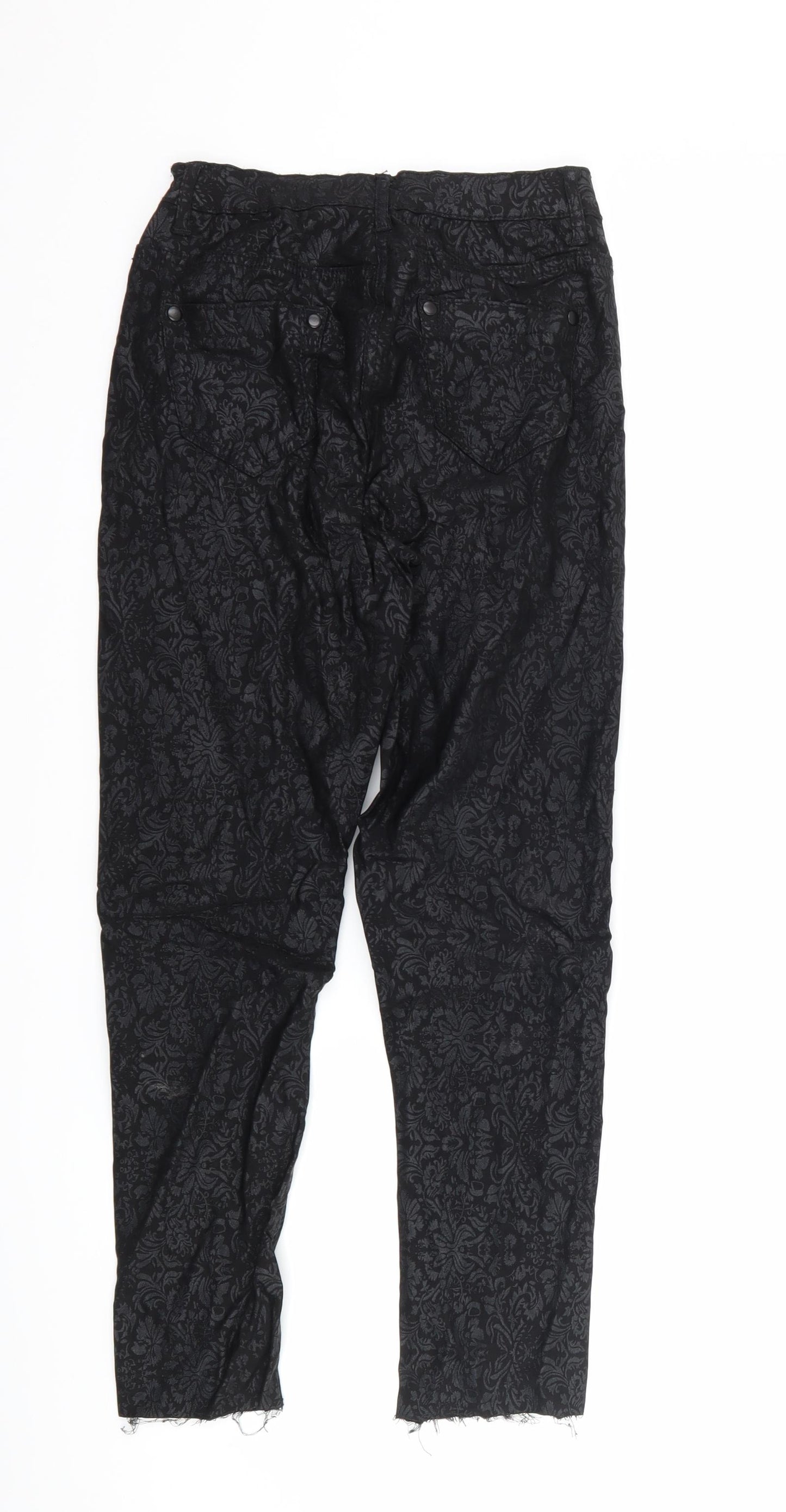luccd Womens Black Floral  Trousers  Size 8 L23 in