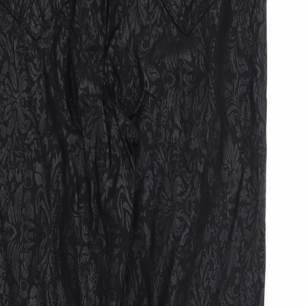 luccd Womens Black Floral  Trousers  Size 8 L23 in