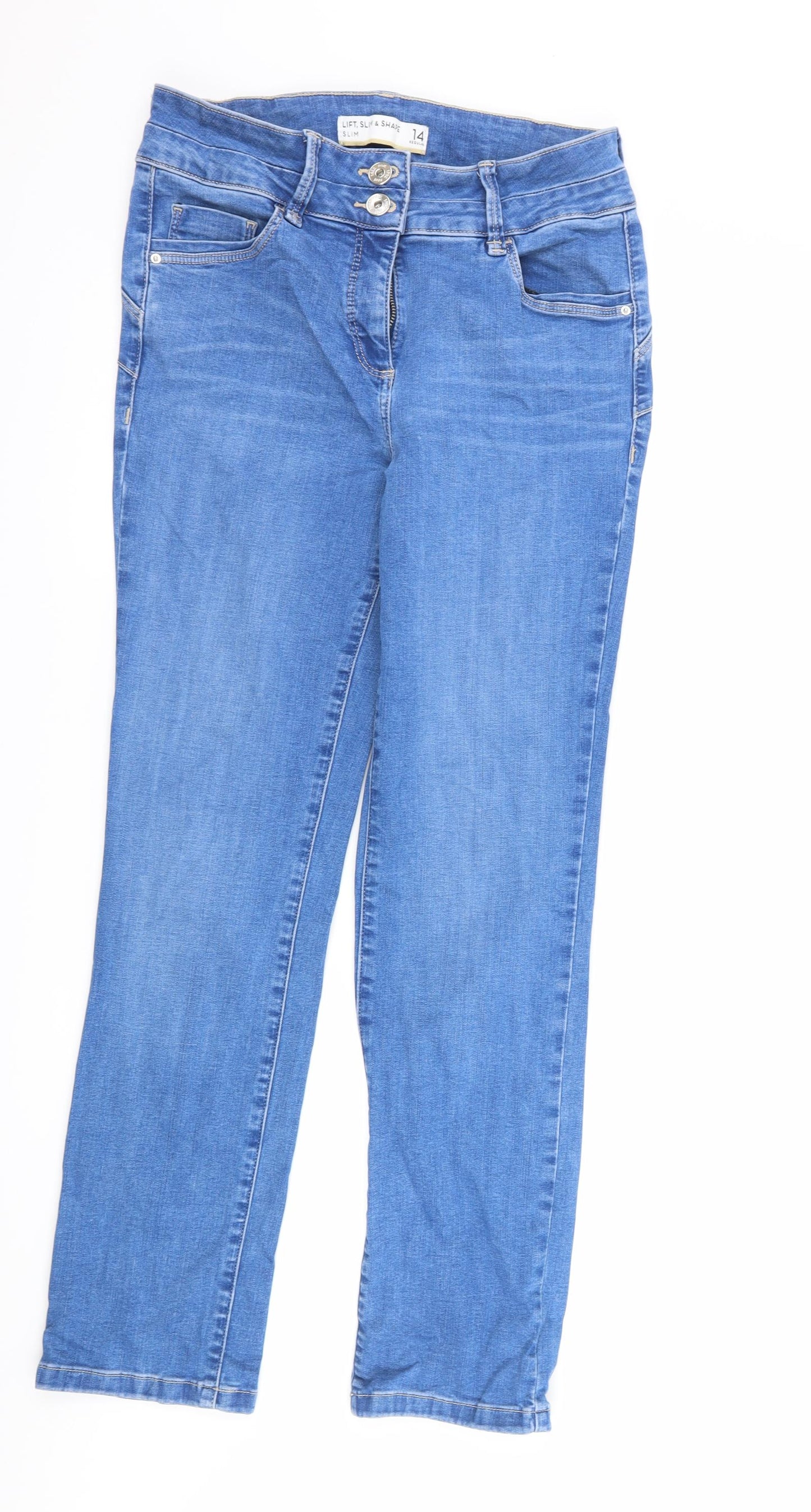 NEXT Womens Blue  Denim Straight Jeans Size 14 L28 in