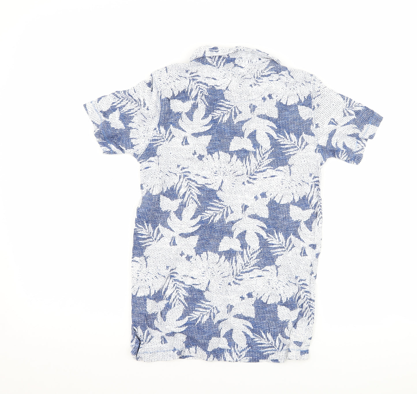 H&M Boys Blue Floral  Basic Polo Size 9-10 Years