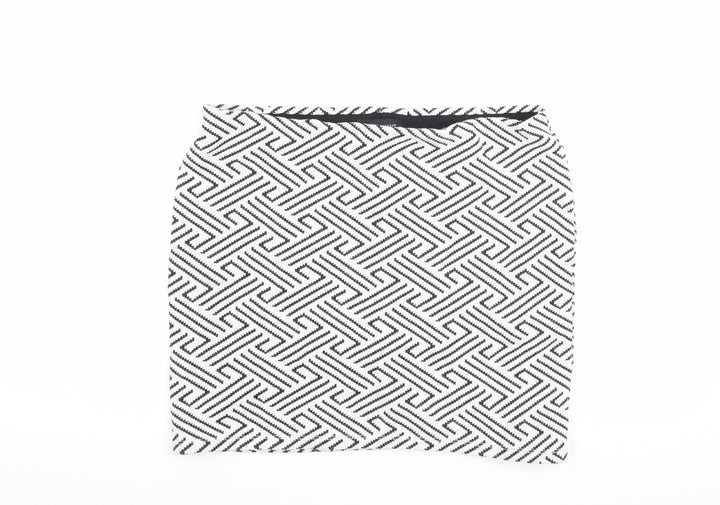 Atmosphere Womens White Geometric A-Line Skirt Size 14