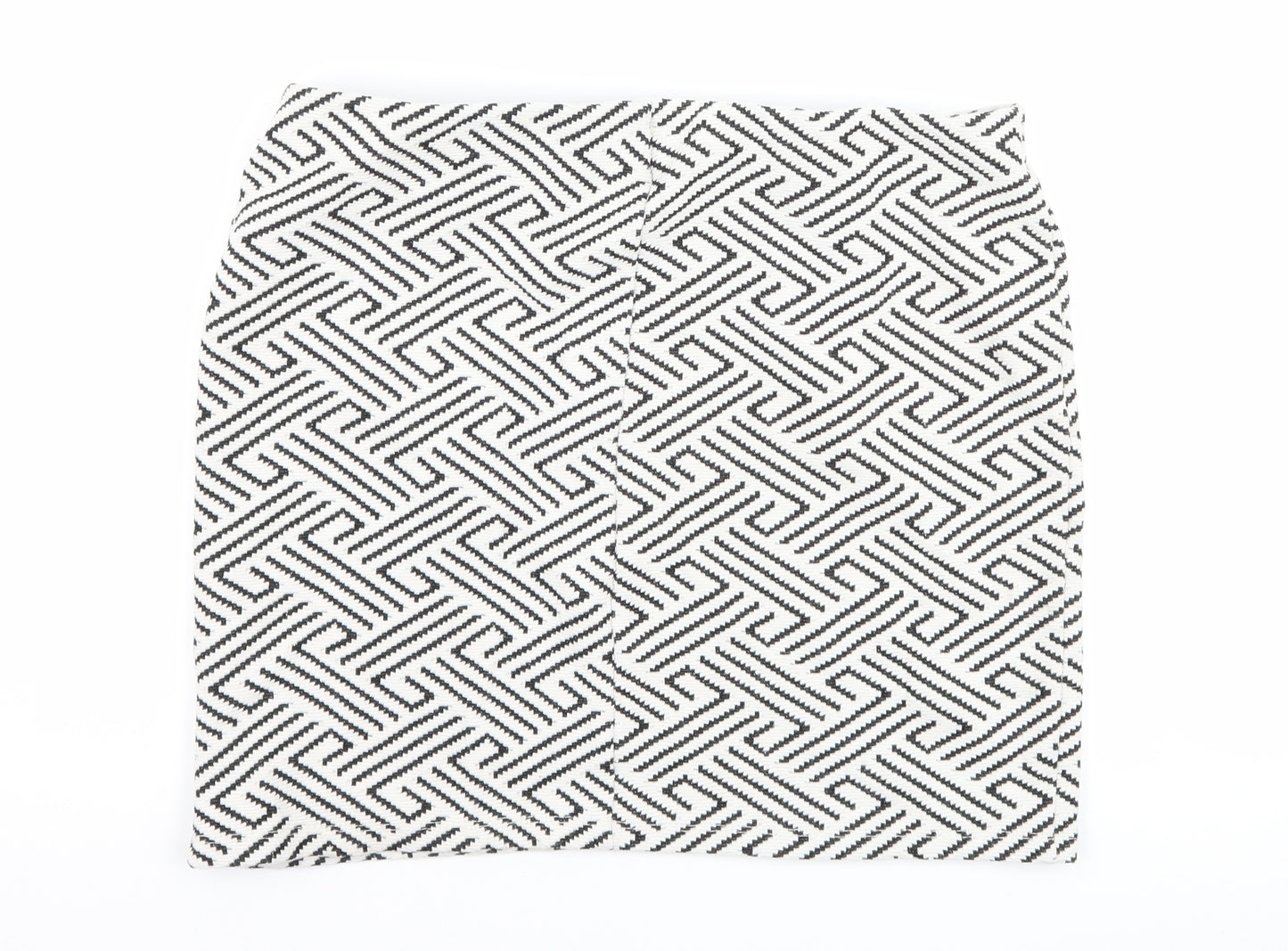Atmosphere Womens White Geometric  A-Line Skirt Size 14