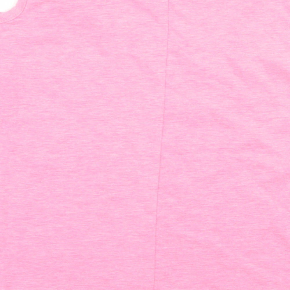 Gap Girls Pink   Basic T-Shirt Size 6-7 Years  - neon cut out shoulder