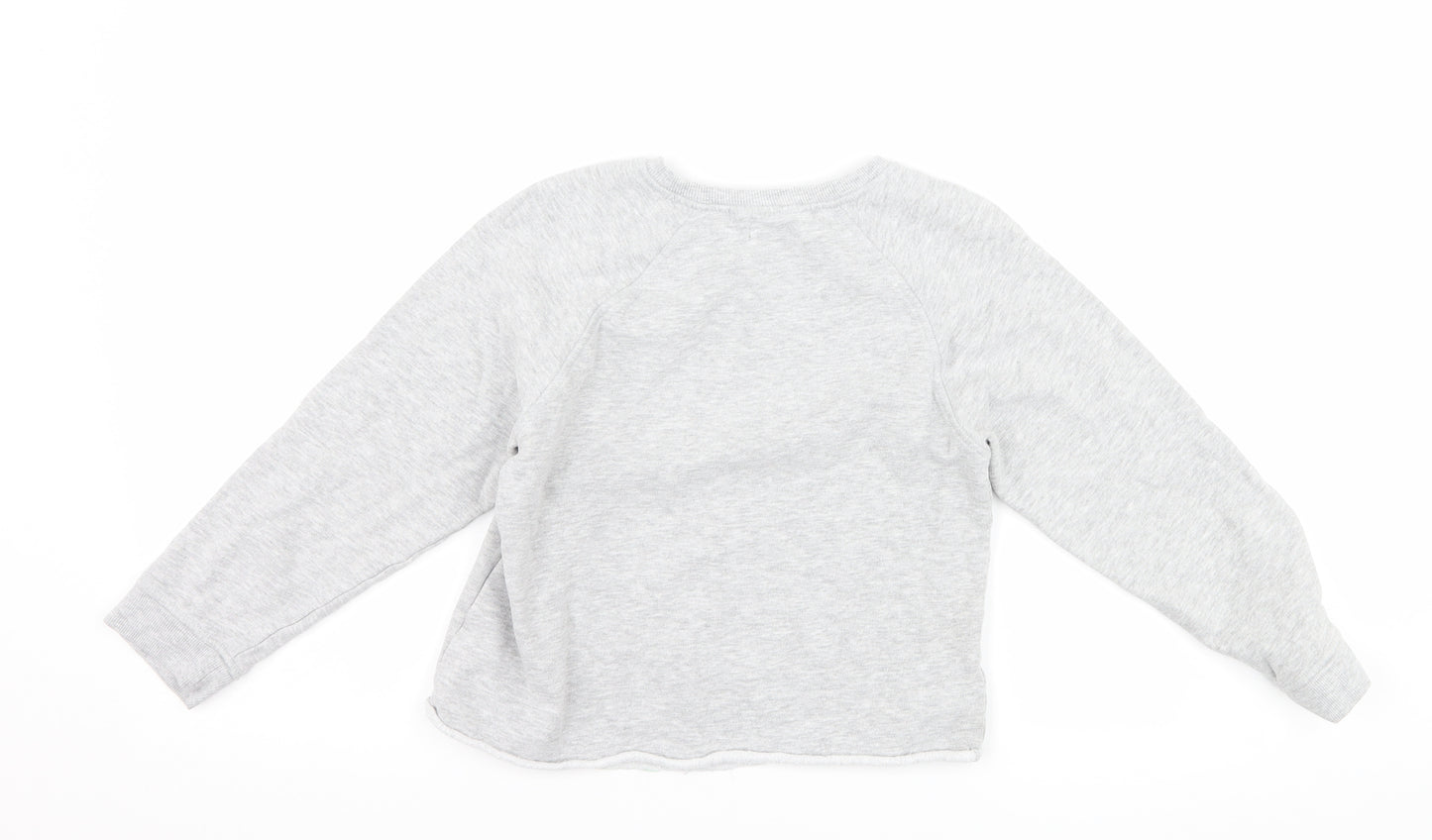 NEXT Girls Grey   Pullover Sweatshirt Size 7 Years  - chasing rainbows