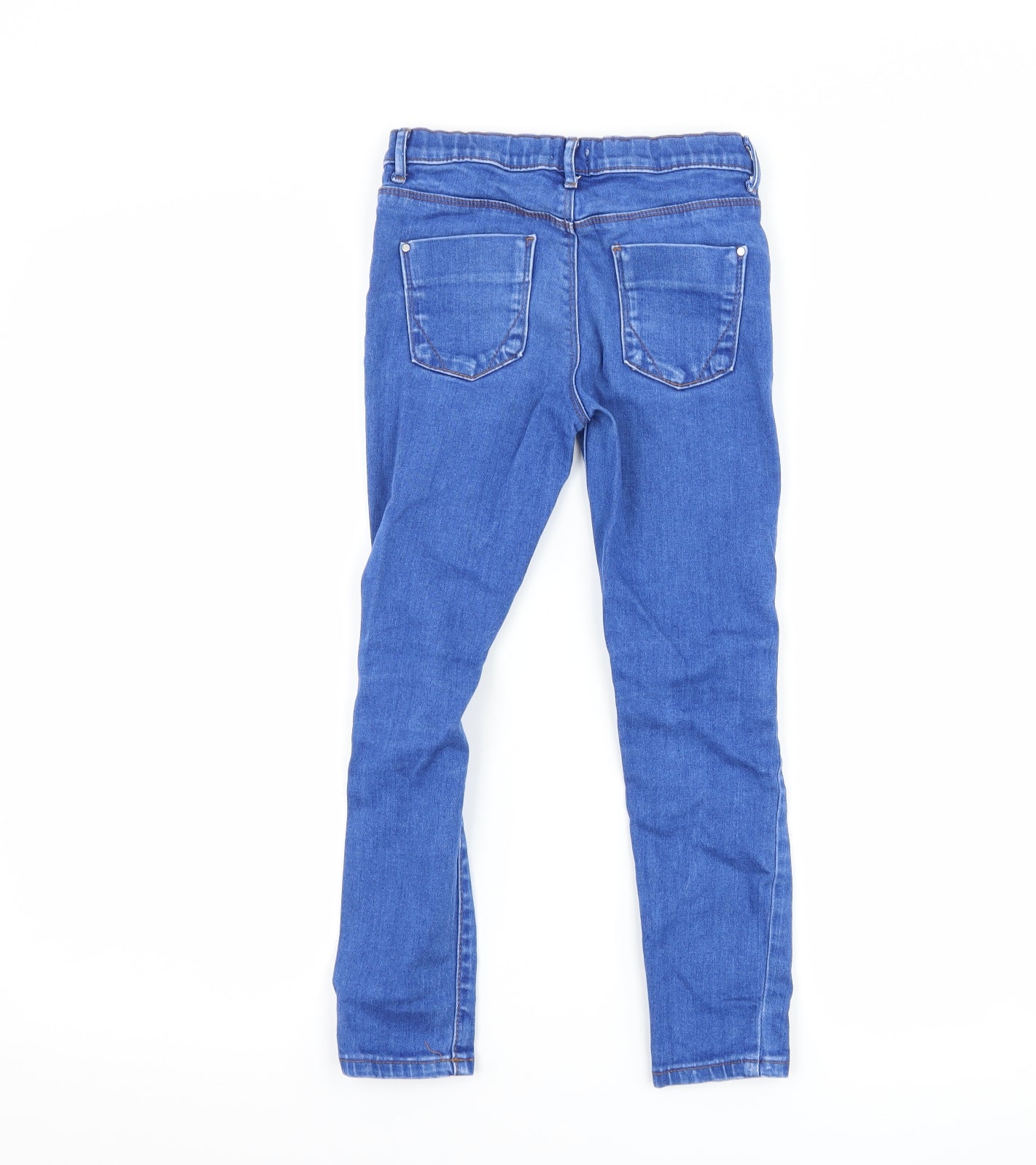 River Island Girls Blue  Denim Skinny Jeans Size 7 Years - Distressed