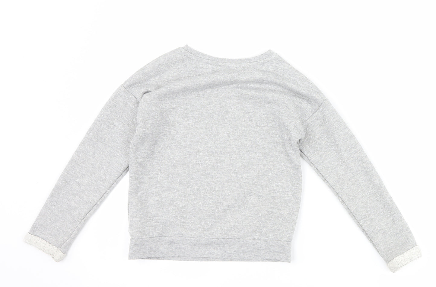George Girls Grey Animal Print  Pullover Sweatshirt Size 6-7 Years  - graphic