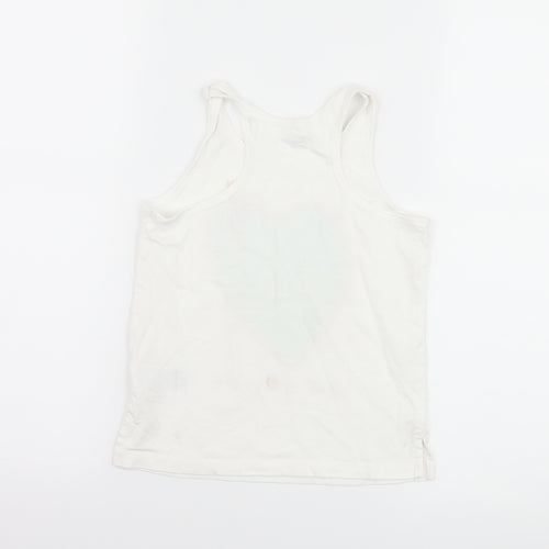 Gap Girls White   Basic Tank Size 6-7 Years  - make a splash