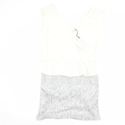 Glamourous Womens White   Bodycon  Size 12