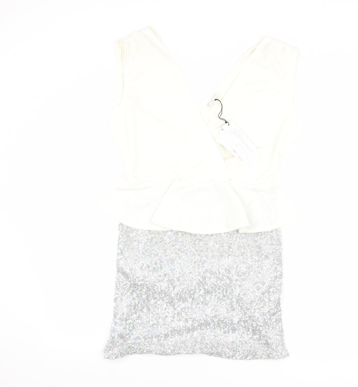 Glamourous Womens White Bodycon Size 12