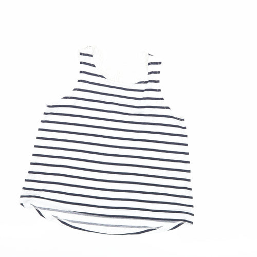 H&M Girls Blue Striped  Basic Tank Size 7-8 Years