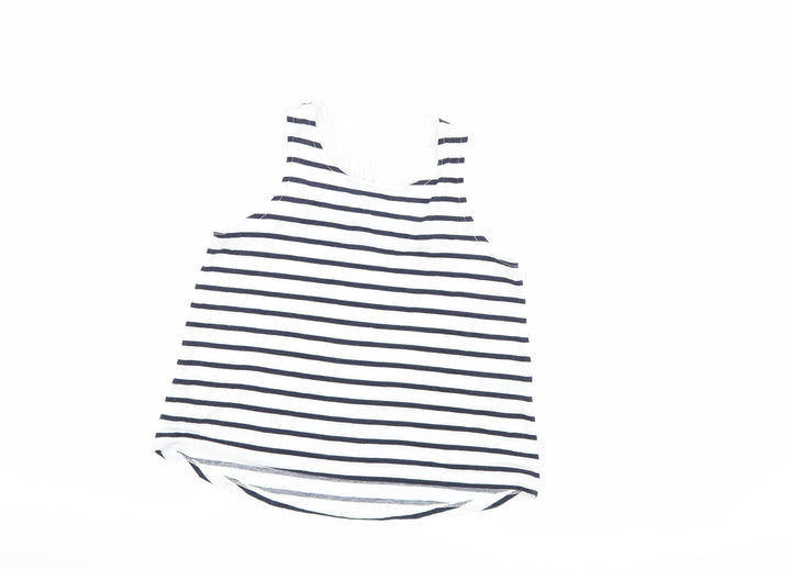 H&M Girls Blue Striped  Basic Tank Size 7-8 Years