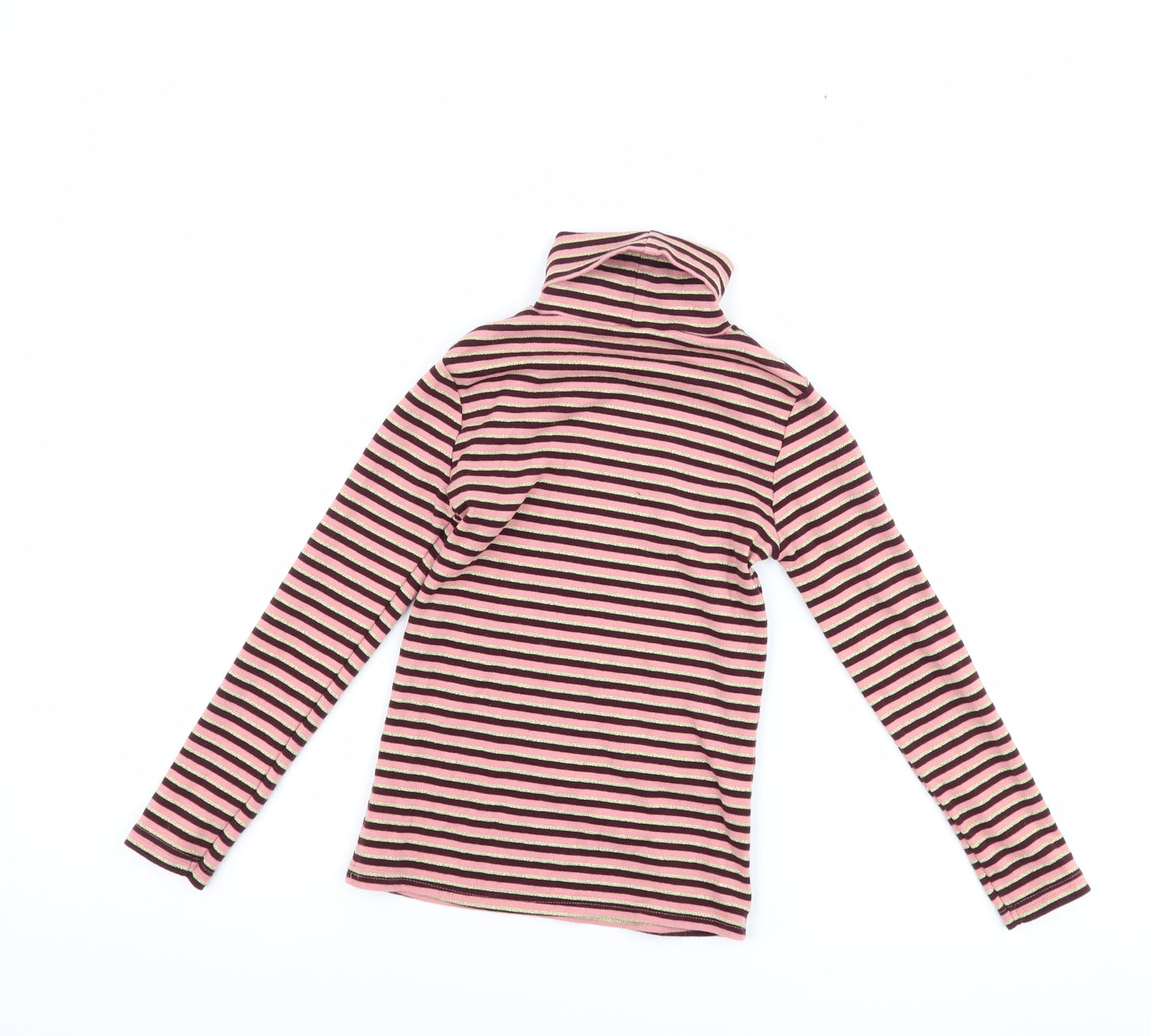 George Girls Pink Striped  Basic T-Shirt Size 6-7 Years