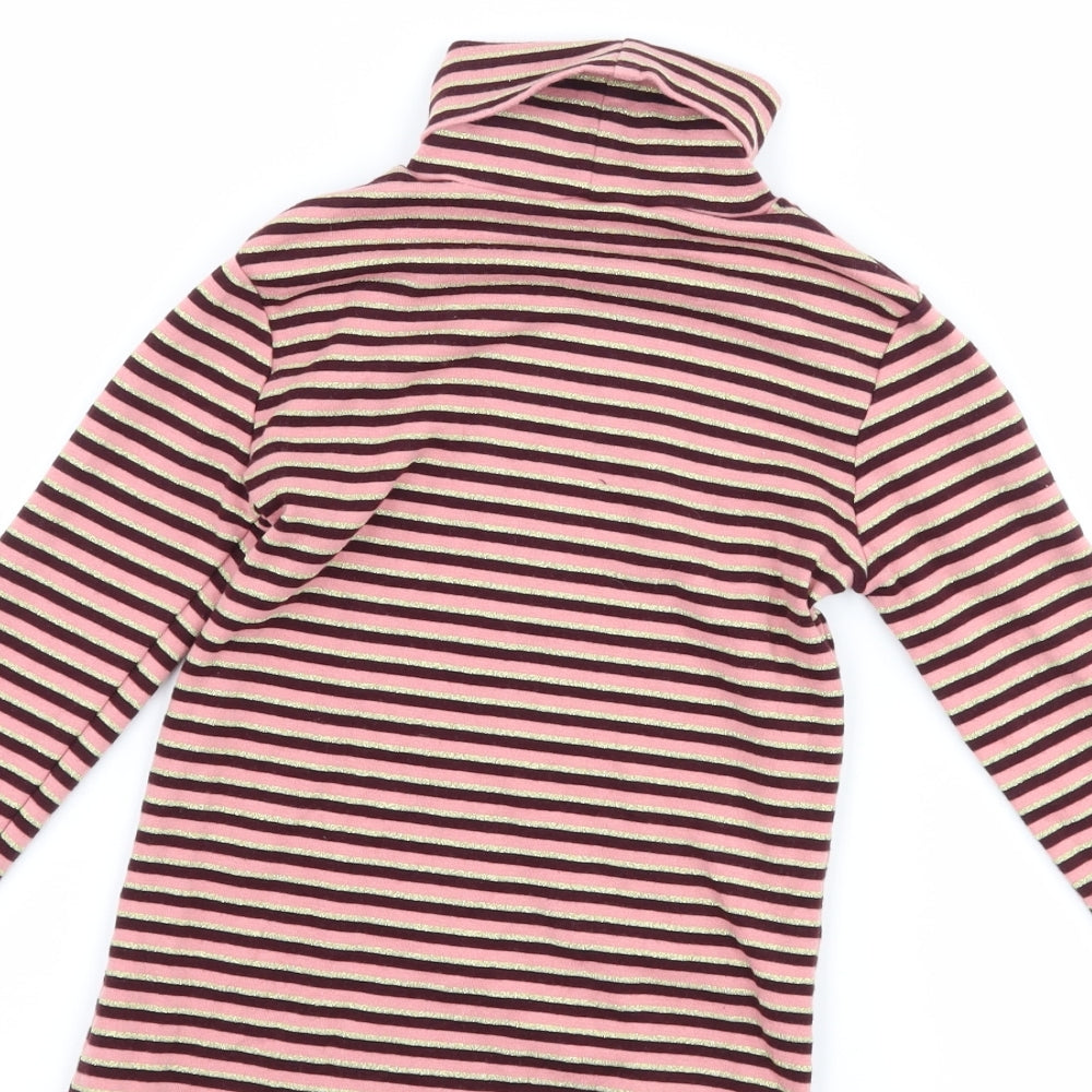 George Girls Pink Striped  Basic T-Shirt Size 6-7 Years