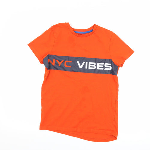 Very Boys Orange   Basic T-Shirt Size 11 Years  - graphic