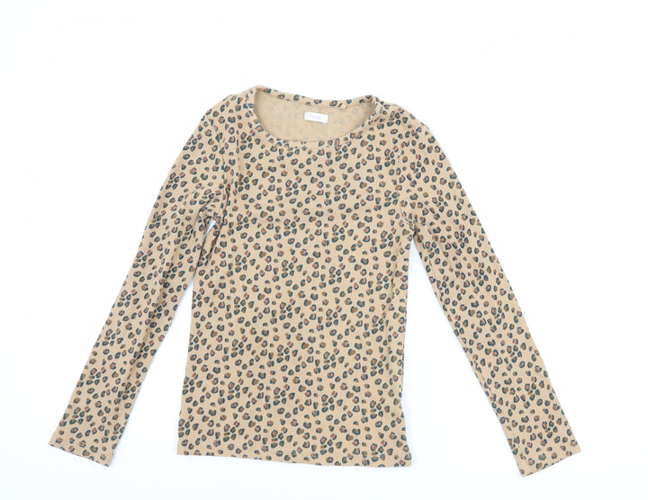 NEXT Girls Brown Animal Print  Basic T-Shirt Size 9 Years