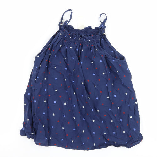 OshKosh B’gosh Girls Blue Polka Dot  Basic Tank Size 8 Years  - Star print
