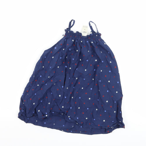 OshKosh B’gosh Girls Blue Polka Dot  Basic Tank Size 8 Years  - Star print