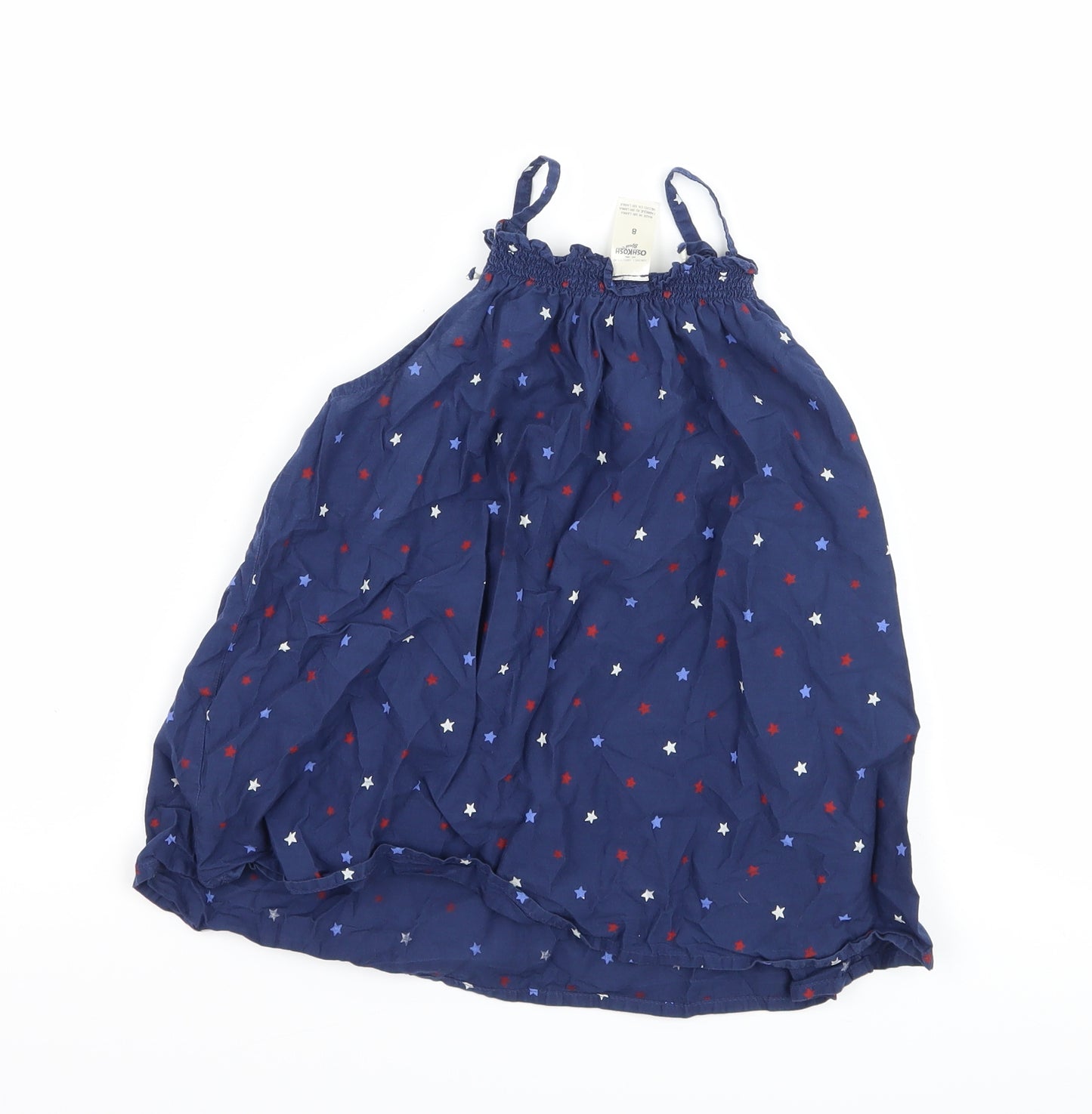 OshKosh B’gosh Girls Blue Polka Dot  Basic Tank Size 8 Years  - Star print