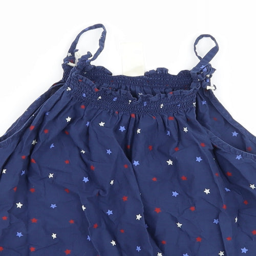 OshKosh B’gosh Girls Blue Polka Dot  Basic Tank Size 8 Years  - Star print