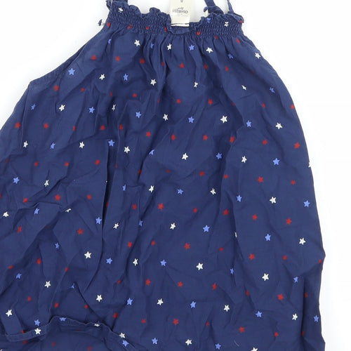OshKosh B’gosh Girls Blue Polka Dot  Basic Tank Size 8 Years  - Star print