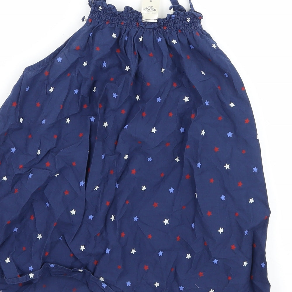 OshKosh B’gosh Girls Blue Polka Dot  Basic Tank Size 8 Years  - Star print