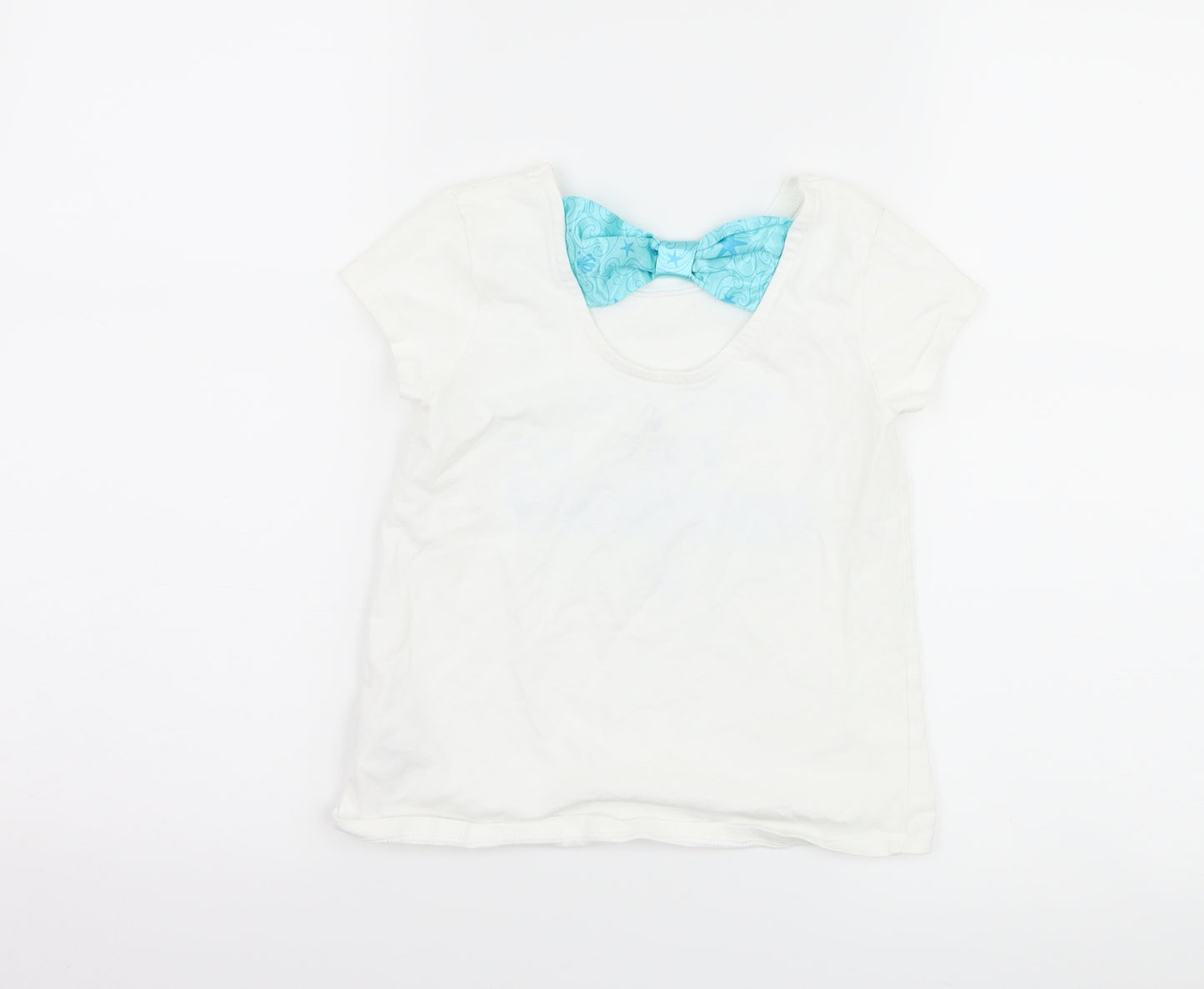 Disney Girls White   Basic T-Shirt Size 9-10 Years  - Mermaid