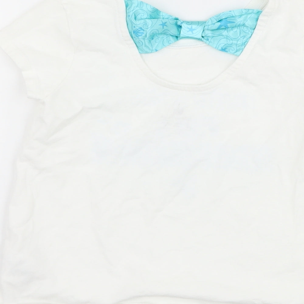 Disney Girls White   Basic T-Shirt Size 9-10 Years  - Mermaid