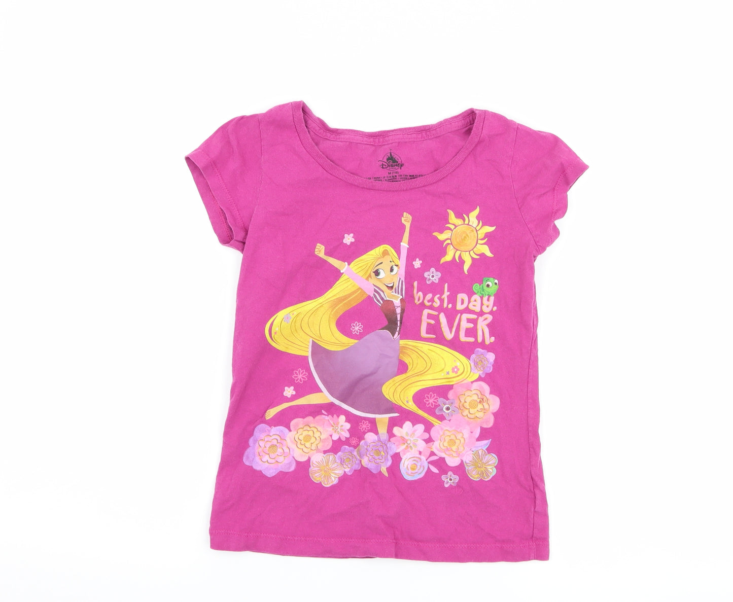Disney Girls Purple   Basic T-Shirt Size 7-8 Years  - disney tangled