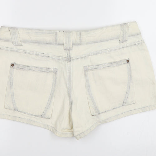 Love Label Womens White   Hot Pants Shorts Size 14