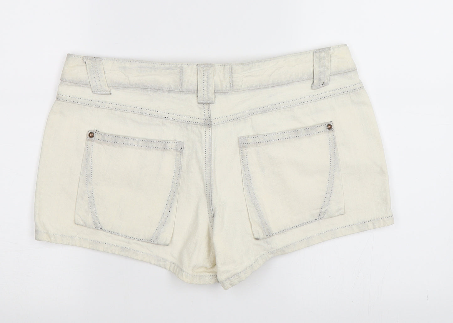 Love Label Womens White   Hot Pants Shorts Size 14