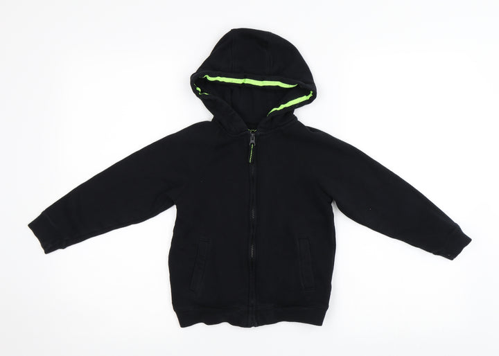 Matalan Boys Black Full Zip Hoodie Size 5 Years