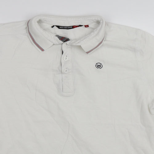 Duck and Cover Mens White    Polo Size M