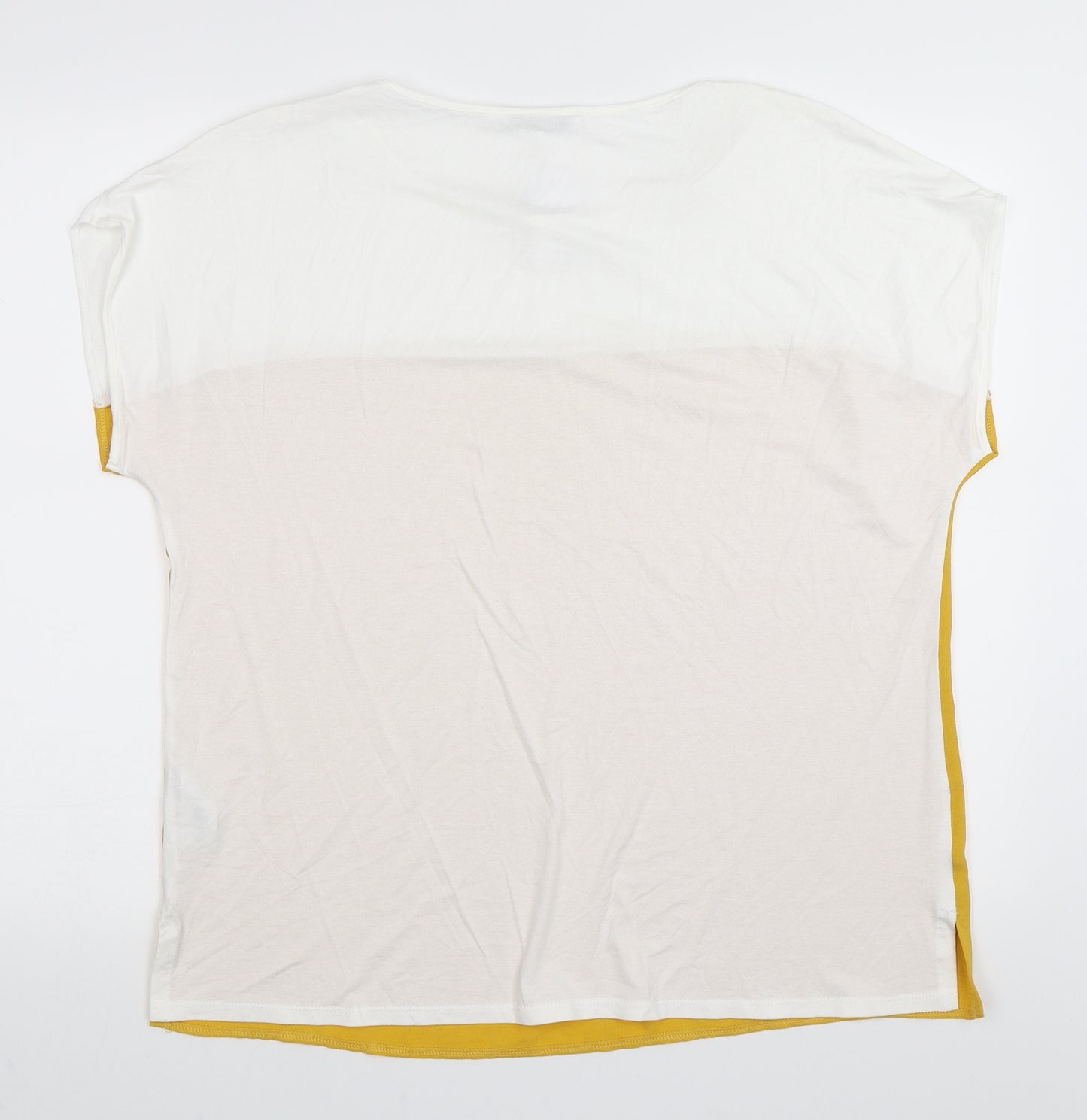 Nutmeg Womens Yellow Colourblock  Basic T-Shirt Size 16