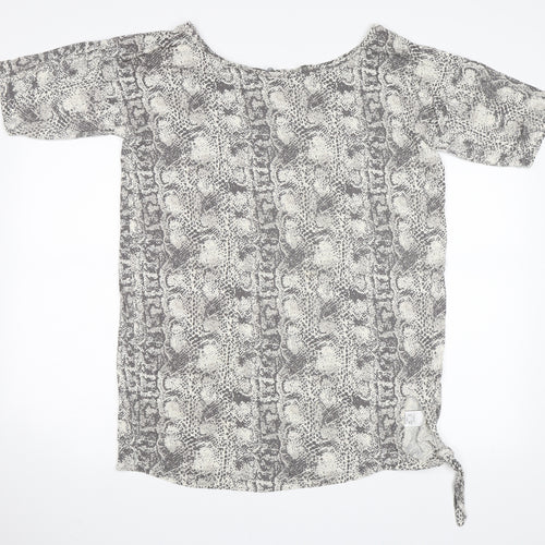 NEXT Womens Grey Animal Print  Basic T-Shirt Size 10