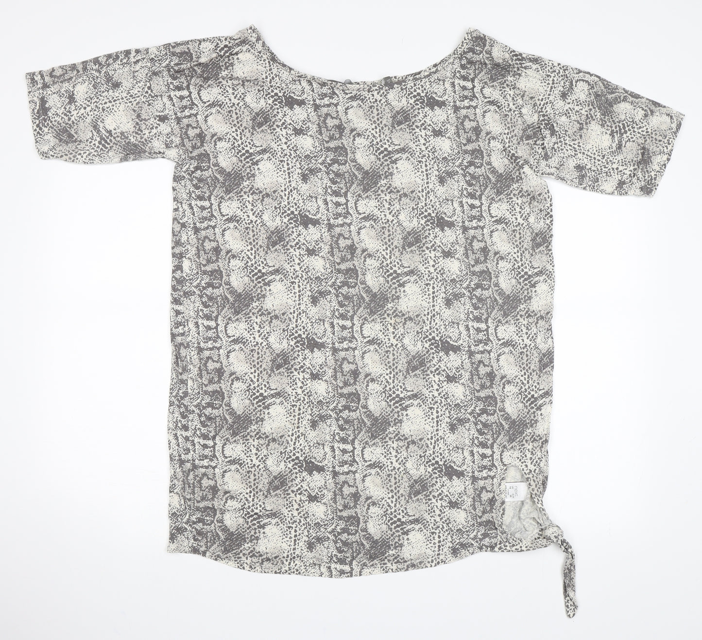 NEXT Womens Grey Animal Print  Basic T-Shirt Size 10
