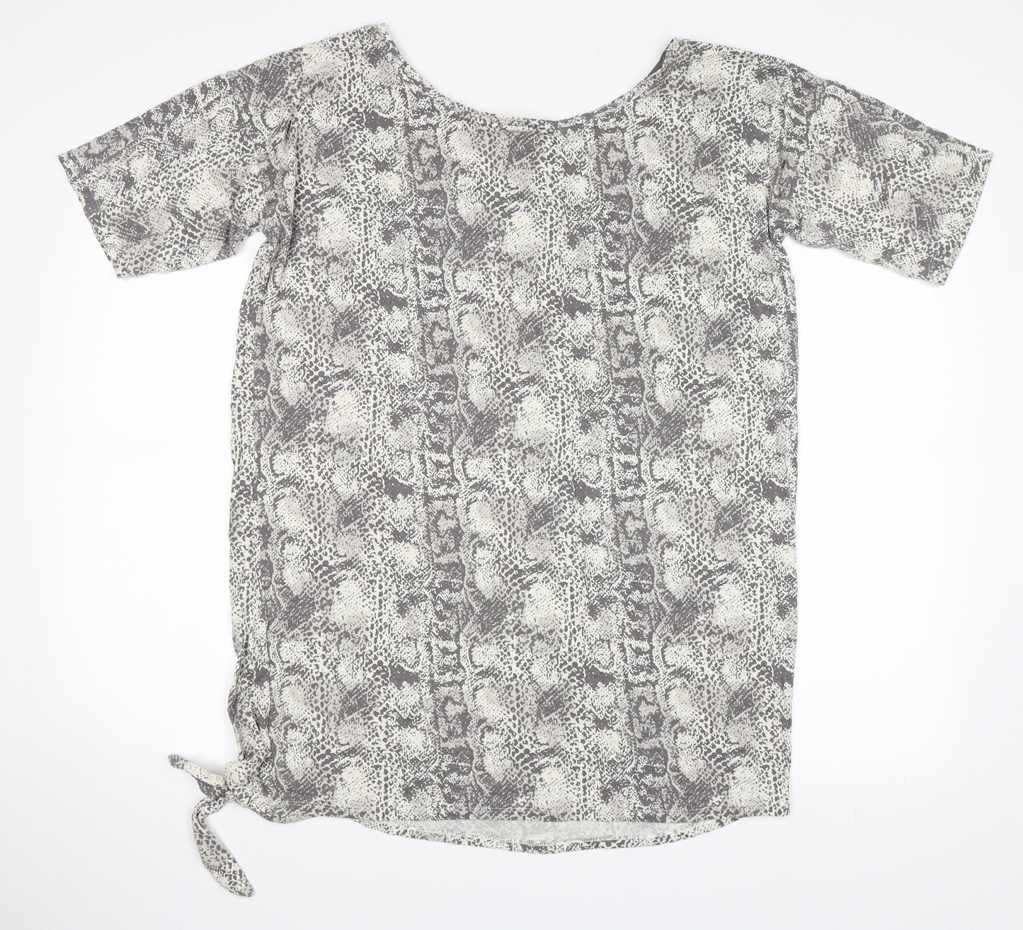 NEXT Womens Grey Animal Print  Basic T-Shirt Size 10