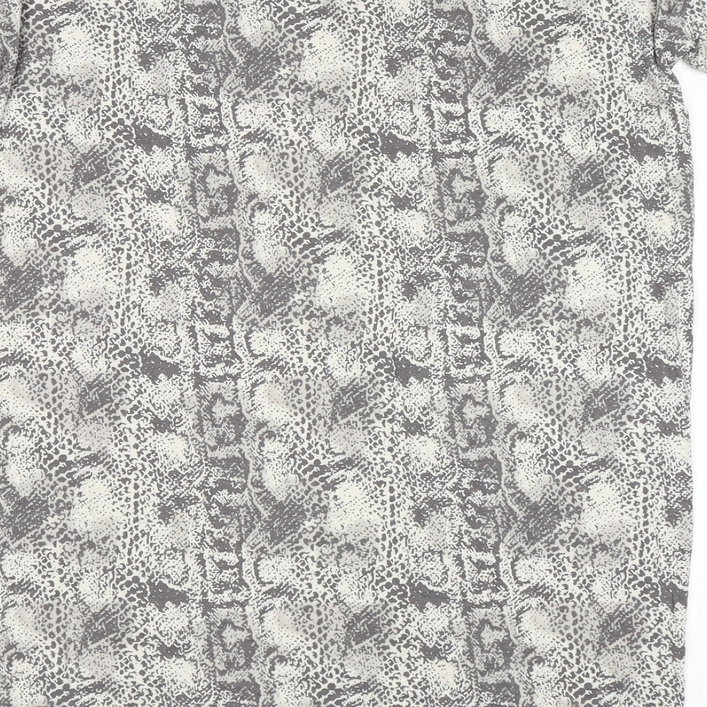NEXT Womens Grey Animal Print  Basic T-Shirt Size 10