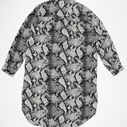 Primark Womens Grey Animal Print  Shirt Dress  Size 16