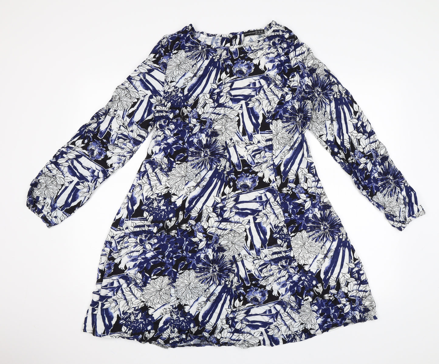 Primark Womens Blue Floral  T-Shirt Dress  Size 14