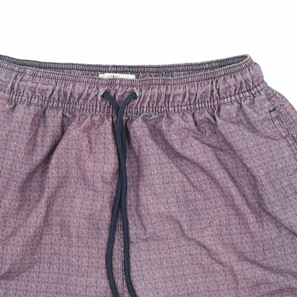Ben Sherman Mens Purple Geometric  Cargo Shorts Size M