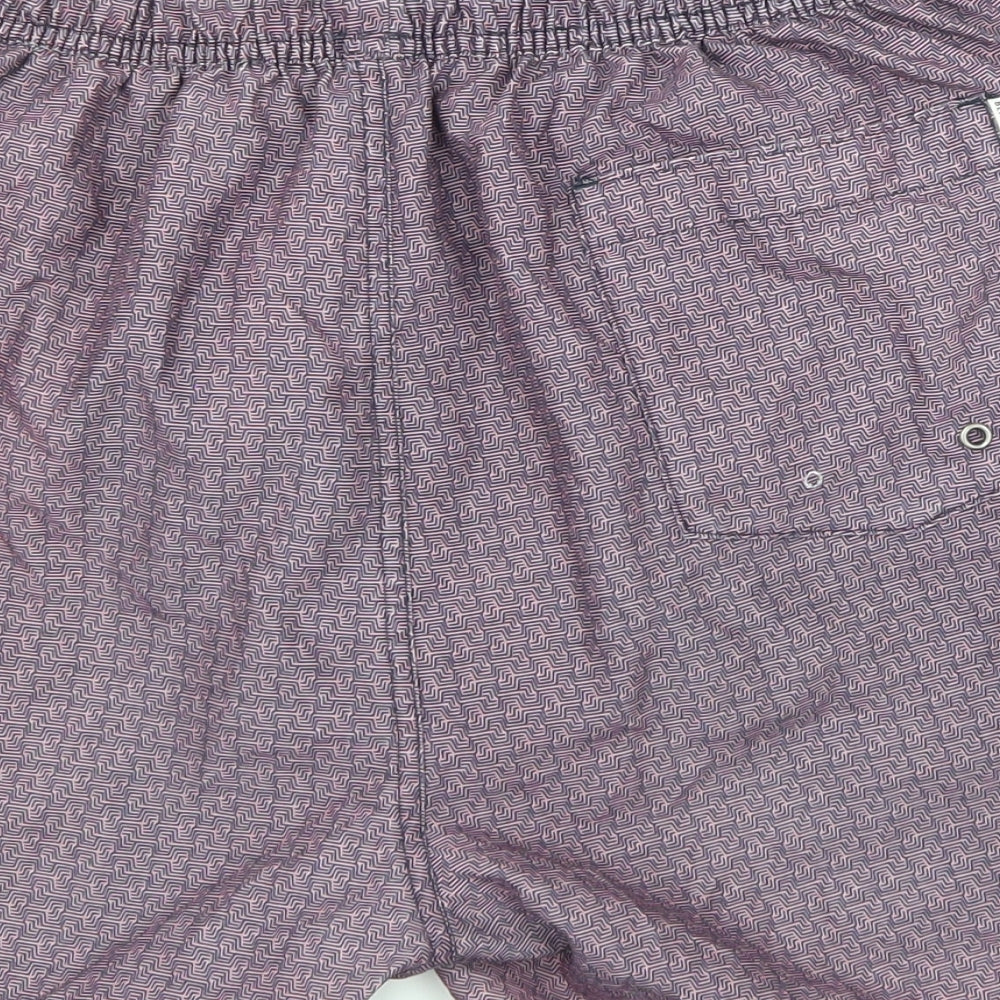 Ben Sherman Mens Purple Geometric  Cargo Shorts Size M